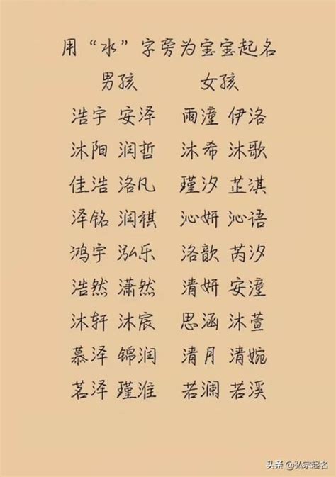 水字部女仔名|带水的字女孩名字大全